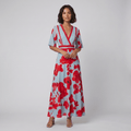 Jade floral maxi dress red print - The store Vancouver