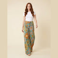 Jovial floral palazzo pants blue print