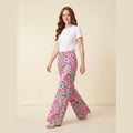 Jovial floral palazzo pants pink flower print