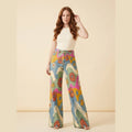 Jovial floral palazzo pants waves and flowers print
