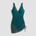 Jude Sarong Wrap Sheer Mesh Beach Cover-Up Dark Green