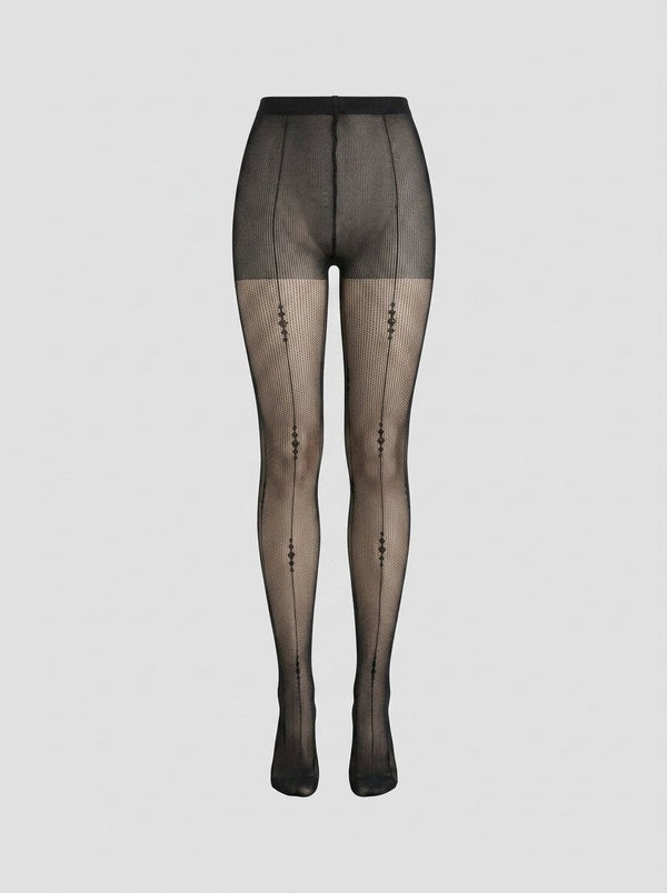 June line sheer tights black back-seam