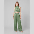 Kara women's satin set in sage green