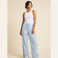 Kyla high-waist track joggers in sky blue