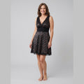 Lara mini dress lace trim black floral