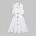 Lara | Mini Dress Metallic, Irregular Cut-Out Design
