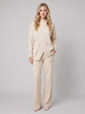 Larissa two-piece knit set beige - front on model