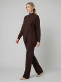 Larissa two-piece knit set brown - side on model