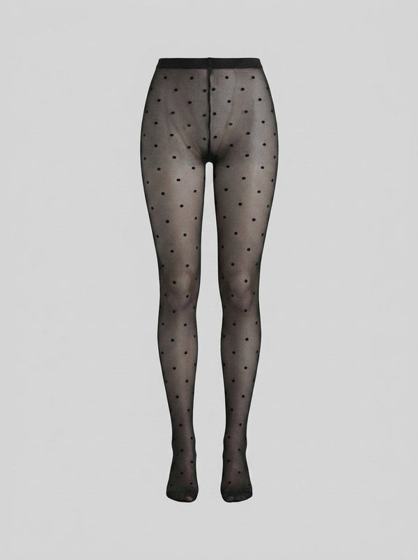 Lia polka dot tights black front