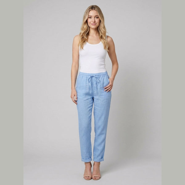 Lina linen pants blue