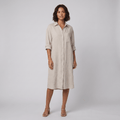 Lina oversized linen shirt dress natural linen - The store Vancouver