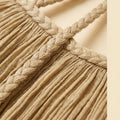 Lina | Maxi Dress Linen Blend, Draped Braids, Ankle-Length