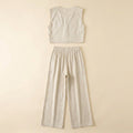 Lina | Two Piece Pants Set Lightweight Linen Blend, Wide Leg Design