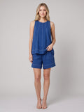 Lucia two-piece set blue sleeveless tank and shorts