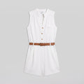 Luna | Plunging V-Neck Belted Romper