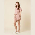 Luna | Pajama Set Lightweight Linen, Short Sleeve for Women