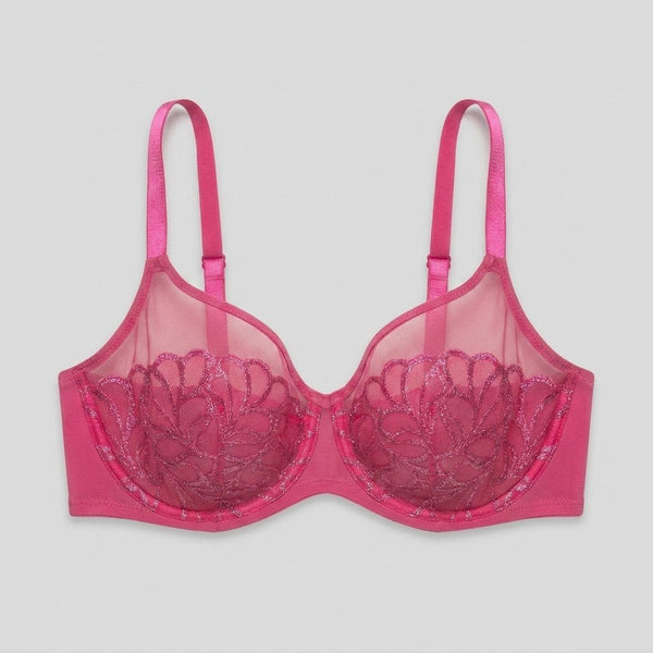 Luna unlined bra raspberry pink front
