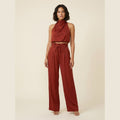 Luxe co-ord set, red, on model