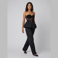 Luxe Corset Top | Lace Patchwork, Puff Hem Design