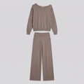 Luxe Eleganza Loungewear Set | Ultra-Soft Knit, Off-Shoulder Design