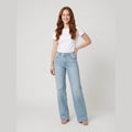 Majken wide-leg denim jeans light blue