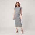 Maratea gray rib knit set on model