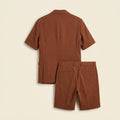 Maverick | Co Ord Set Men Textured Two Piece Set with Blazer and Shorts