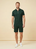 Maverick | Men's Summer Set Breathable Zipper Polo Shirt and Shorts