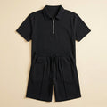 Maverick | Men's Summer Set Breathable Zipper Polo Shirt and Shorts