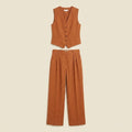 Maverick | Trouser Set Linen Matching Top and Trousers, Tailored Wide Leg Design