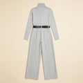 Mila | Black Jumpsuit Tailored, Elegant Knit with Waist-Cinching Belt