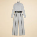 Mila | Black Jumpsuit Tailored, Elegant Knit with Waist-Cinching Belt