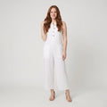 Mila linen jumpsuit white front
