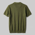 Milo | Mens Polo Shirt Textured Knit, Buttonless V-Neck