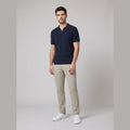 Milo | Mens Polo Shirt Textured Knit, Buttonless V-Neck