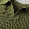 Milo | Mens Polo Shirt Textured Knit, Buttonless V-Neck