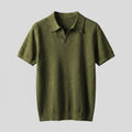 Milo | Mens Polo Shirt Textured Knit, Buttonless V-Neck