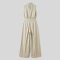 Mira | Blouse and Pants Set Cotton-Linen Blend, Sleeveless, Wide-Leg
