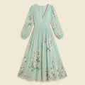 Mira | Floral Midi Dress Lightweight, Pleated Skirt for Women