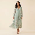 Mira | Floral Midi Dress Lightweight, Pleated Skirt for Women