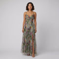 Mira floral summer dress green