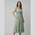 Mira | Floral Dress Lightweight Midi, V-Neck with Pockets