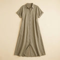Mira | Maxi Dress Linen Blend, Short Sleeves, Perfect for Summer