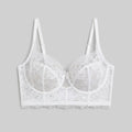 Mira Longline Bra white lace - front