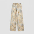 Mira | High Waisted Pants Marble Print, Full-Length, Soft Fabric