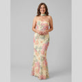 Mira floral print maxi dress front on model