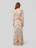 Mira | Maxi Dress Colorful Herringbone Knit, Ankle-Length V-Neck Summer Dress