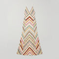 Mira | Maxi Dress Colorful Herringbone Knit, Ankle-Length V-Neck Summer Dress