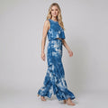Mira | Women's Set Tie-Dye Loungewear, Sleeveless Blouse & Ruffled Wide-Leg Pants
