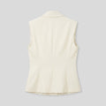 Nora | Women's Vest Asymmetrical Cut, Metallic Ruched Design